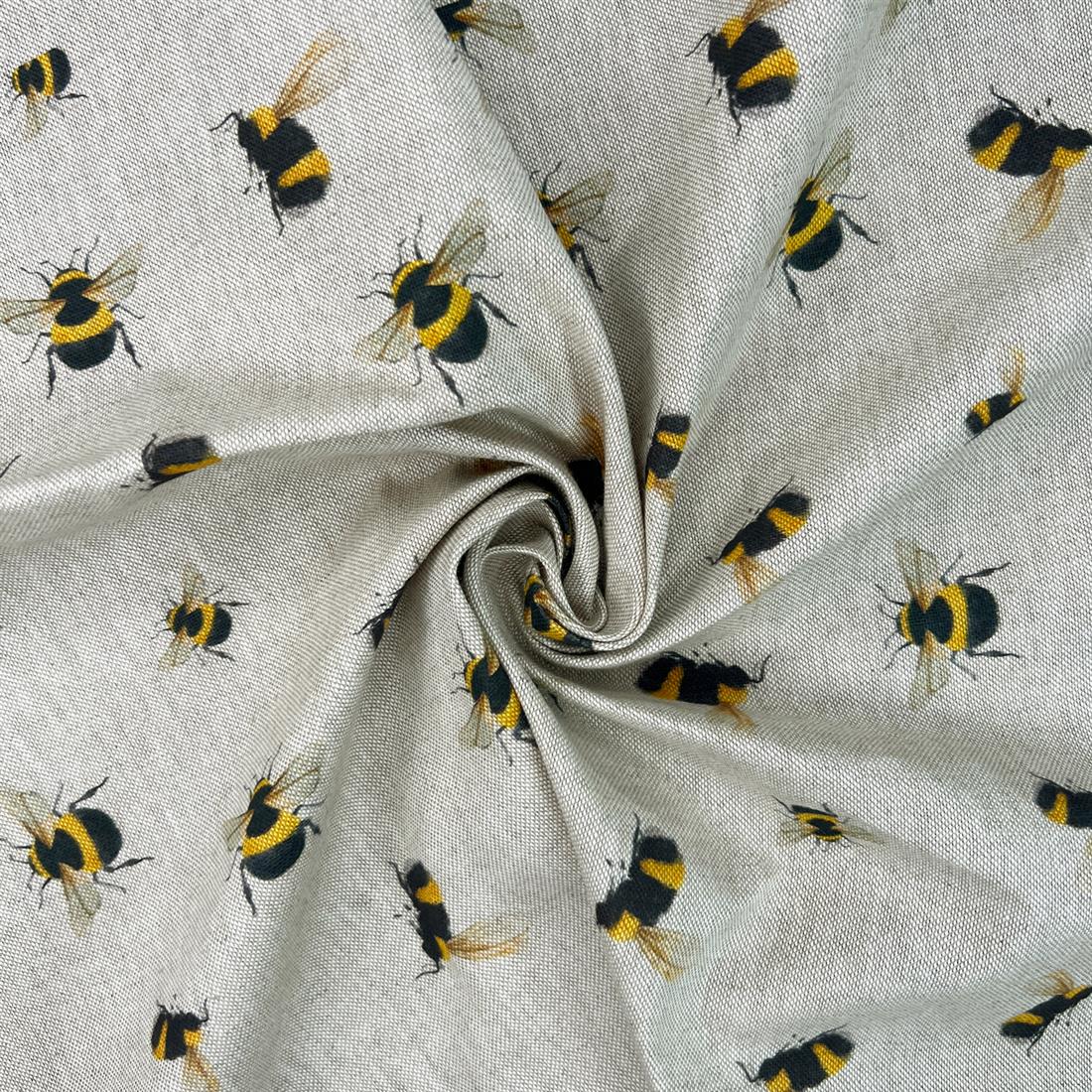 Natural Honey Bees Printed Digital Canvas Fabric