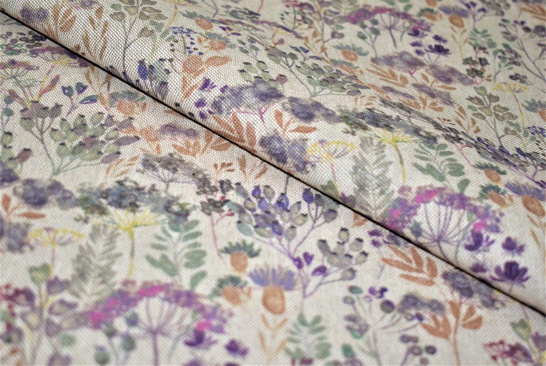 Natural Trailing Flowers Spring Printed Digital Canvas Fabric