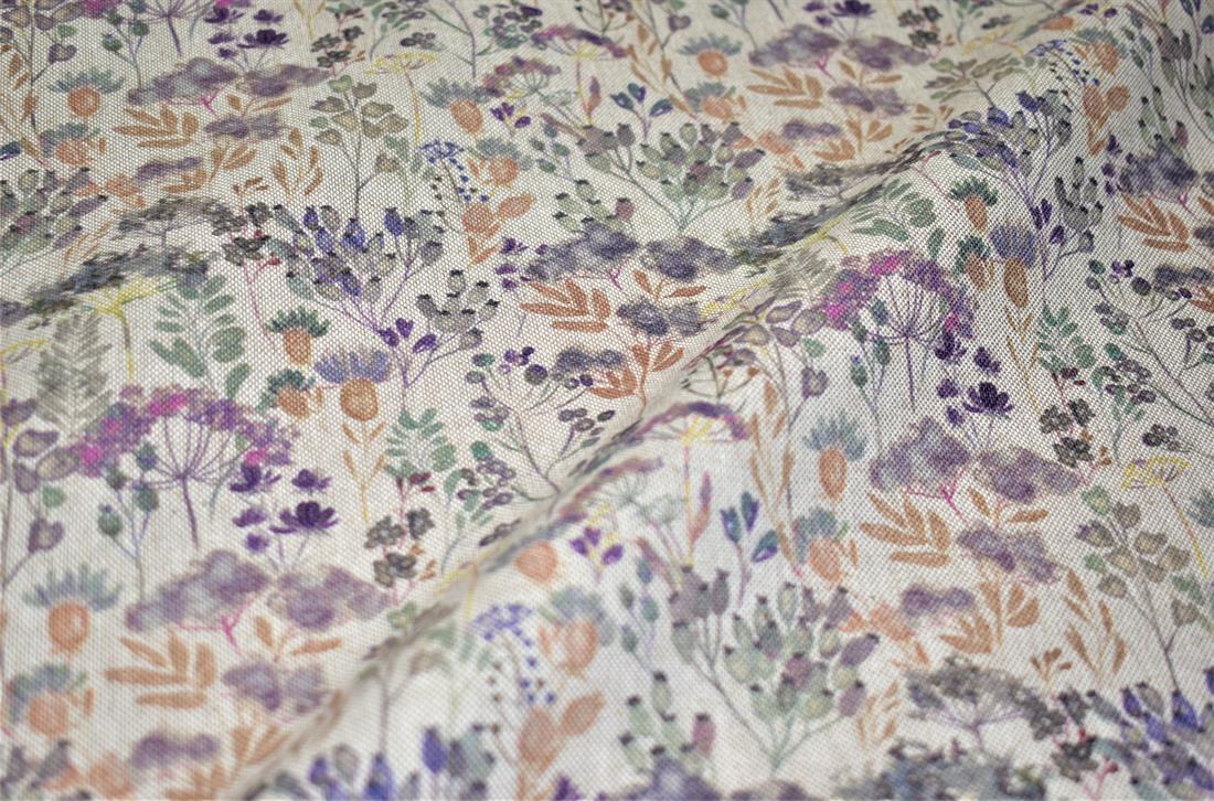 Natural Trailing Flowers Spring Printed Digital Canvas Fabric