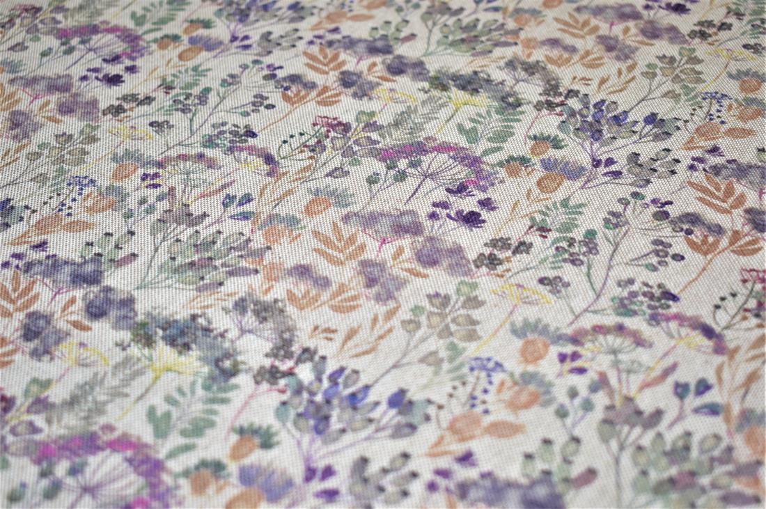 Natural Trailing Flowers Spring Printed Digital Canvas Fabric