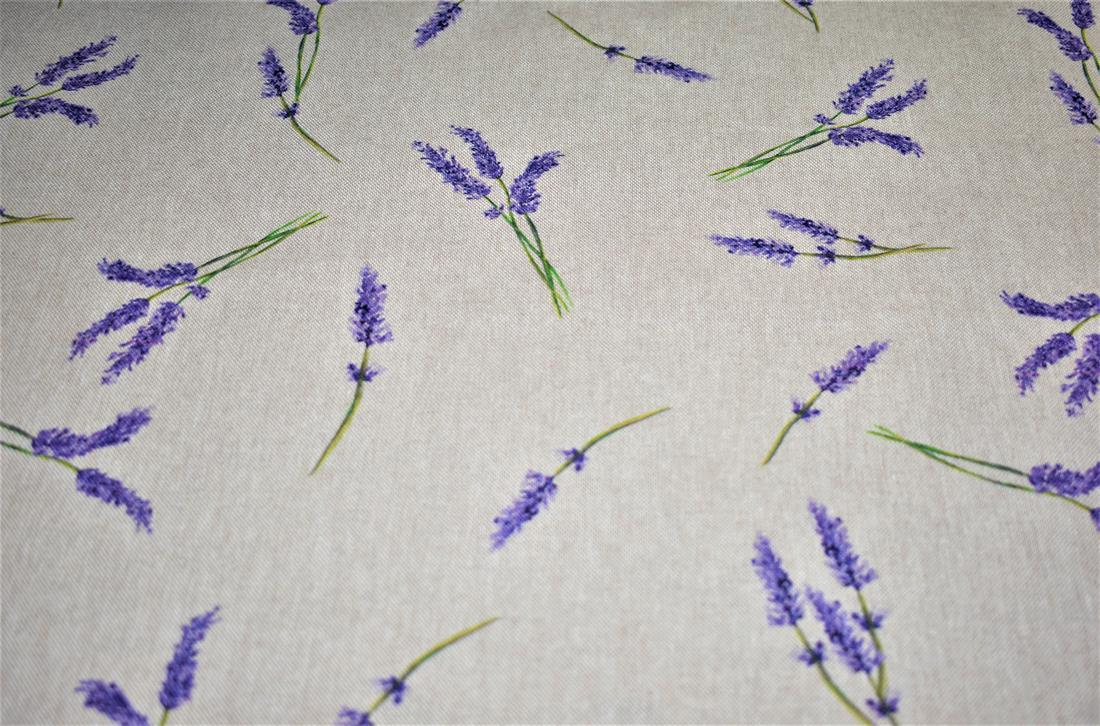 Natural Lavender Printed Digital Canvas Fabric