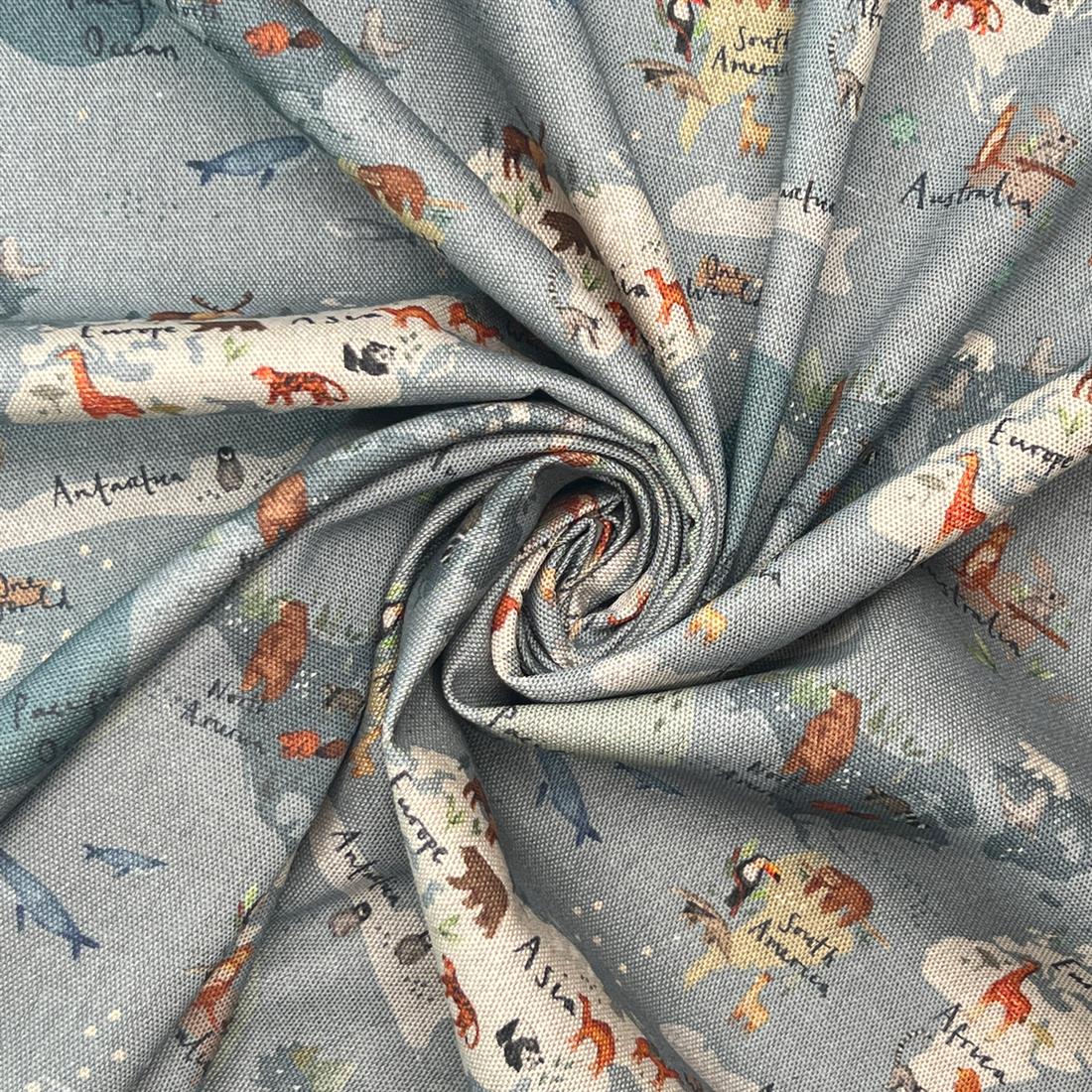 Animal Kingdom Printed Pure Panama Fabric