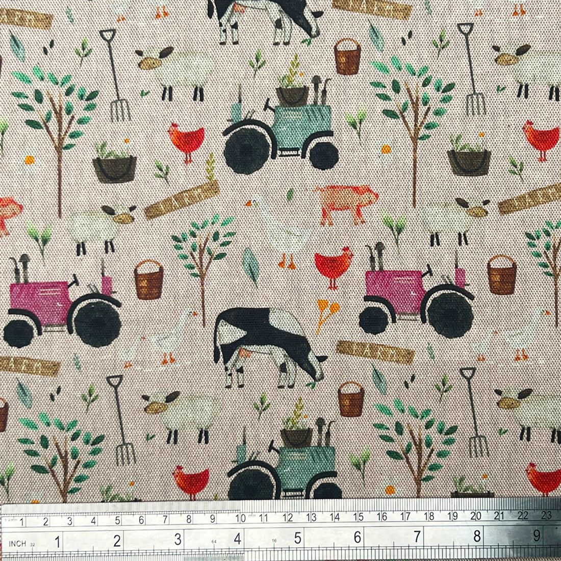 On the Farm Printed Pure Panama Fabric