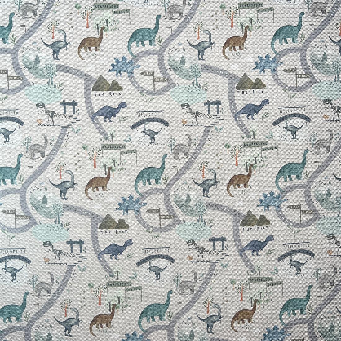 Dinosaur Land Printed Pure Panama Fabric
