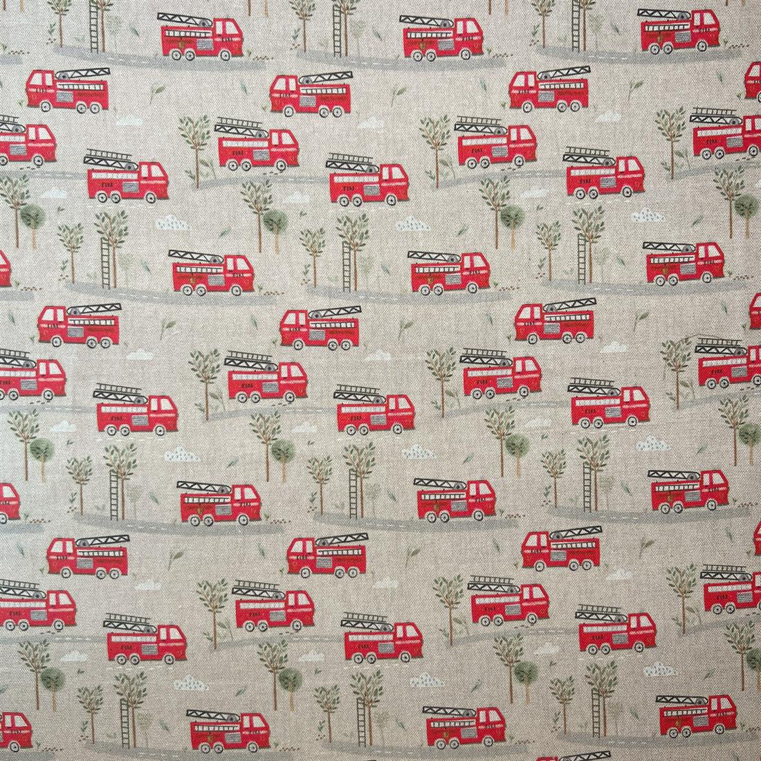 Fire Enqine Printed Pure Panama Fabric