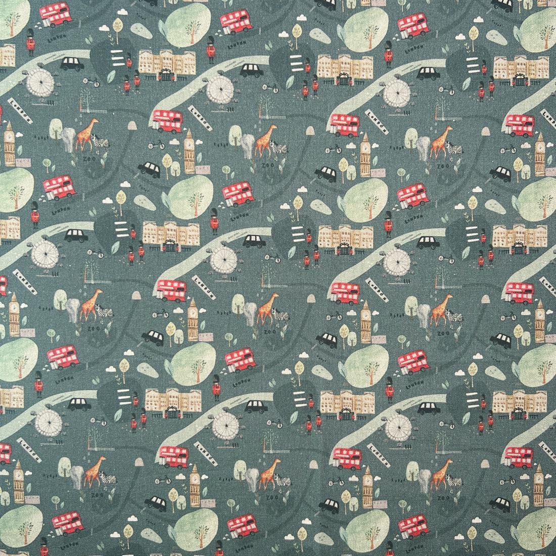 My Day in London Printed Pure Panama Fabric