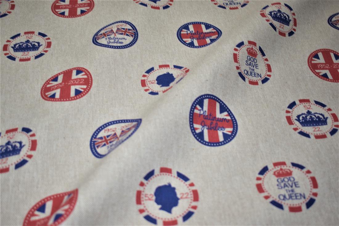 Natural Union Jack -Printed Digital Canvas Fabric