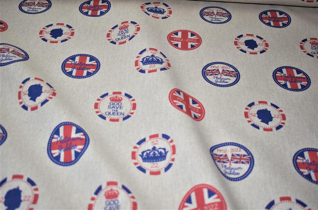 Natural Union Jack -Printed Digital Canvas Fabric
