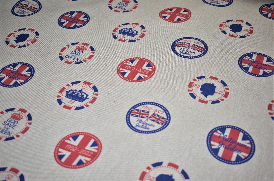 Natural Union Jack -Printed Digital Canvas Fabric