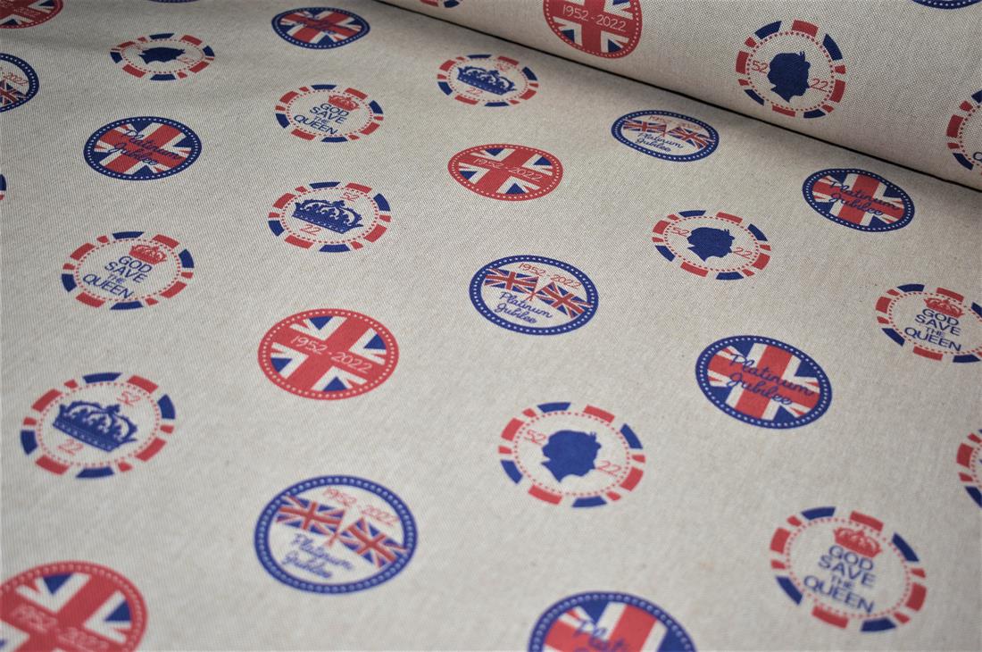 Natural Union Jack -Printed Digital Canvas Fabric