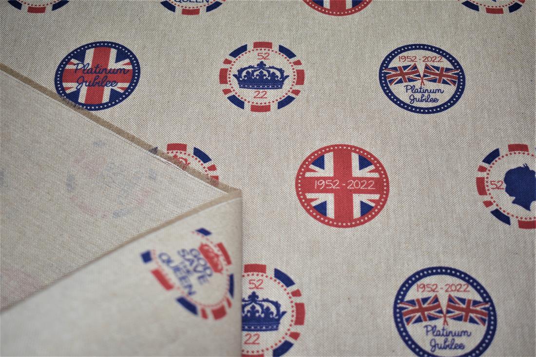 Natural Union Jack -Printed Digital Canvas Fabric