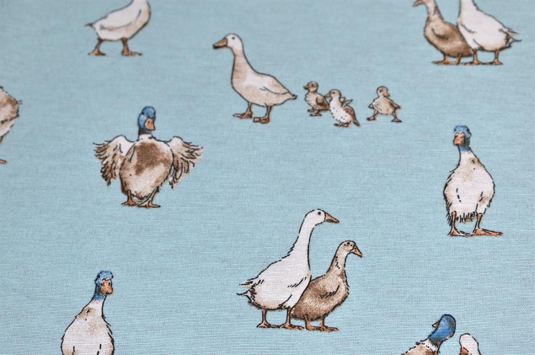 Shabby Ducks Printed Digital Canvas Fabric