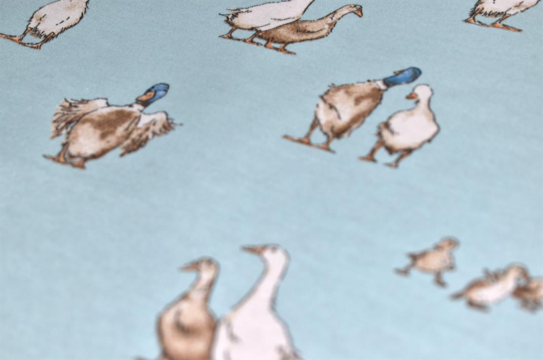 Shabby Ducks Printed Digital Canvas Fabric
