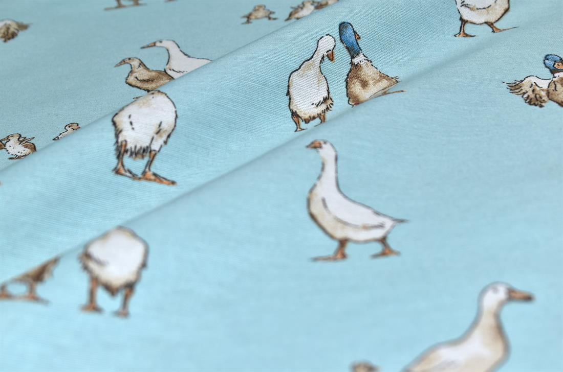 Shabby Ducks Printed Digital Canvas Fabric