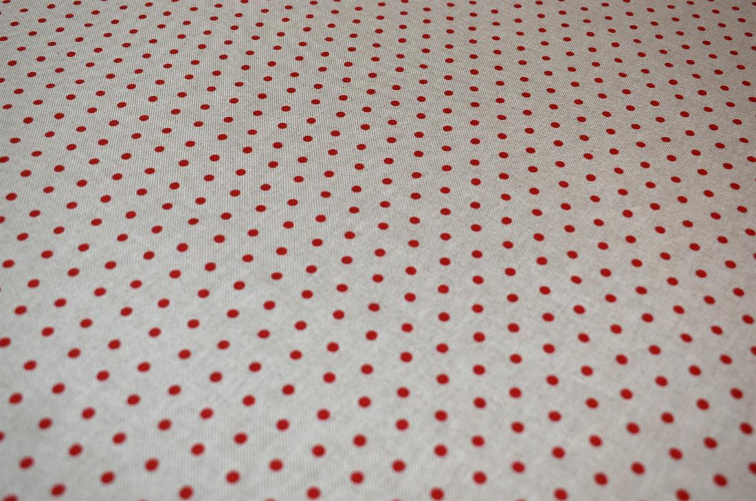 Natural Red Dots Red Linen