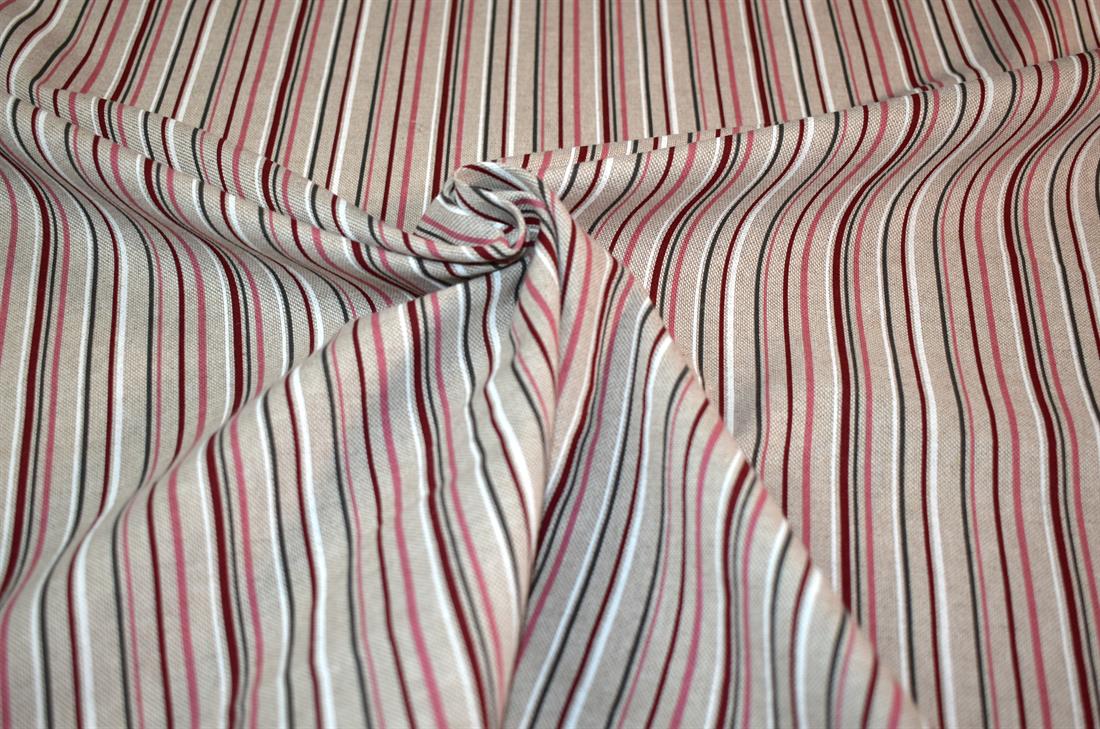 Natural Strips Printed Digital Canvas Fabric
