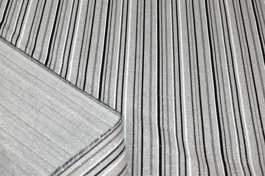 Light Grey Sparkle Strips Printed Digital Canvas Fabric