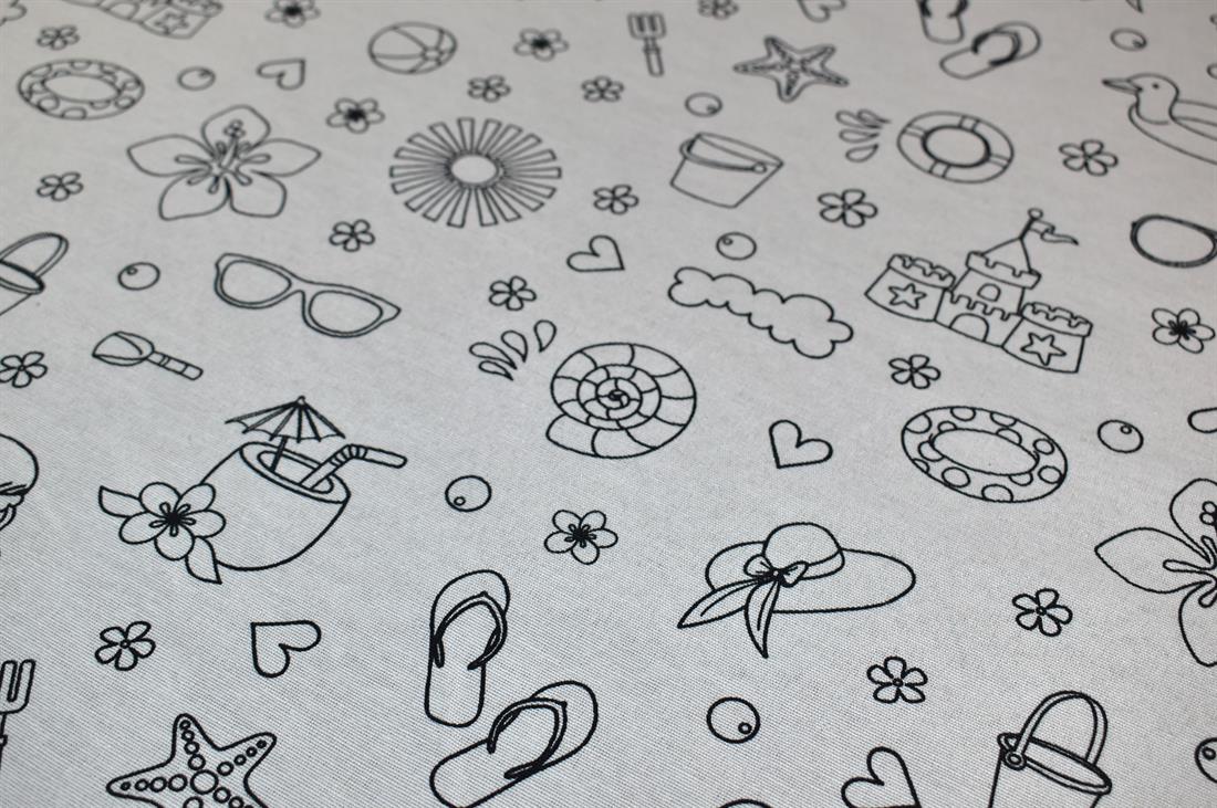 White Printed Digital Canvas Fabric
