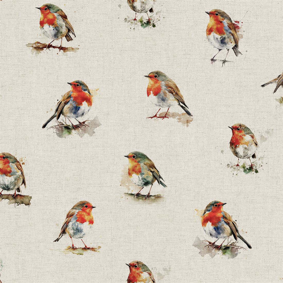 Natural Watercolour Robin All Over Printed Digital Canvas