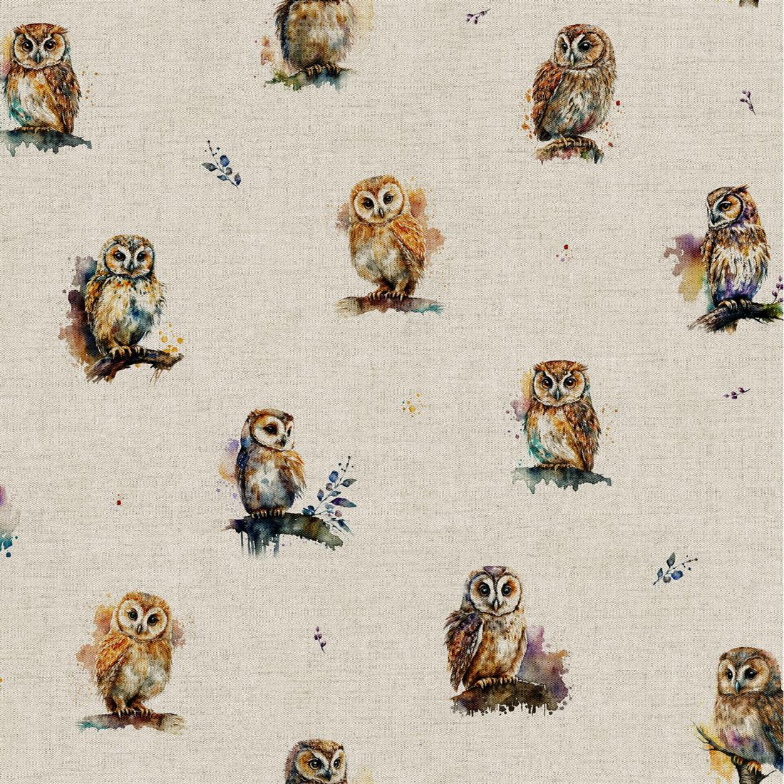 Natural Watercolour Owl All Overs Printed Digital Canvas
