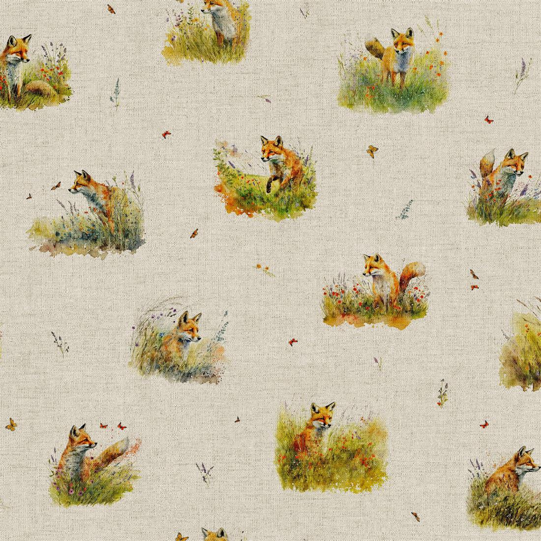 Natural Country Foxes All Over Printed Digital Canvas