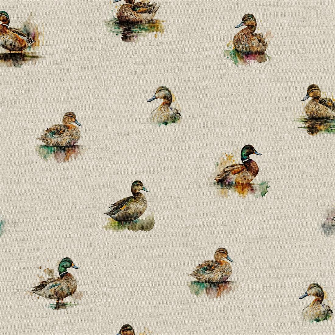 Natural Watercolour Ducks All Over Printed Digital Canvas
