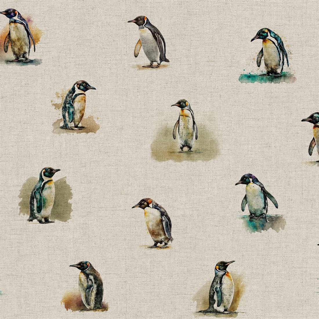 Natural Penguins All Over Printed Digital Canvas