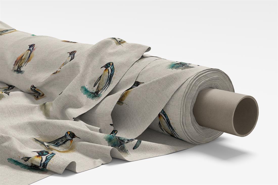 Natural Penguins All Over Printed Digital Canvas
