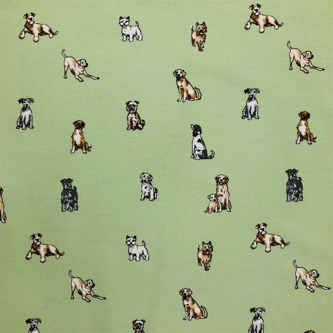 Shabby Dogs Printed Digital Canvas Fabric
