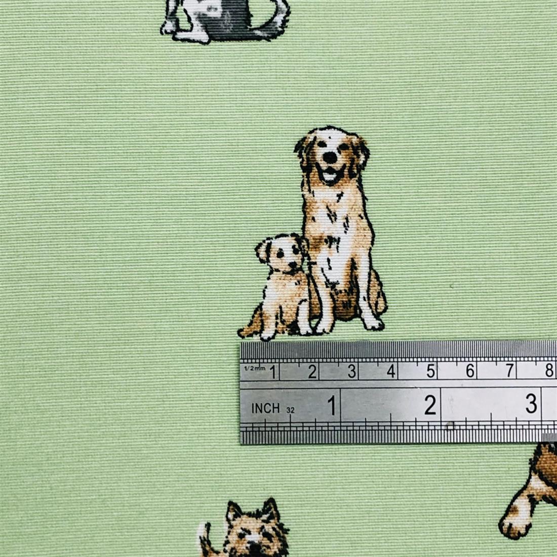 Shabby Dogs Printed Digital Canvas Fabric