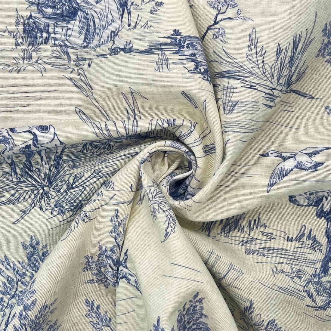 Country Toile Printed Digital Canvas Fabric