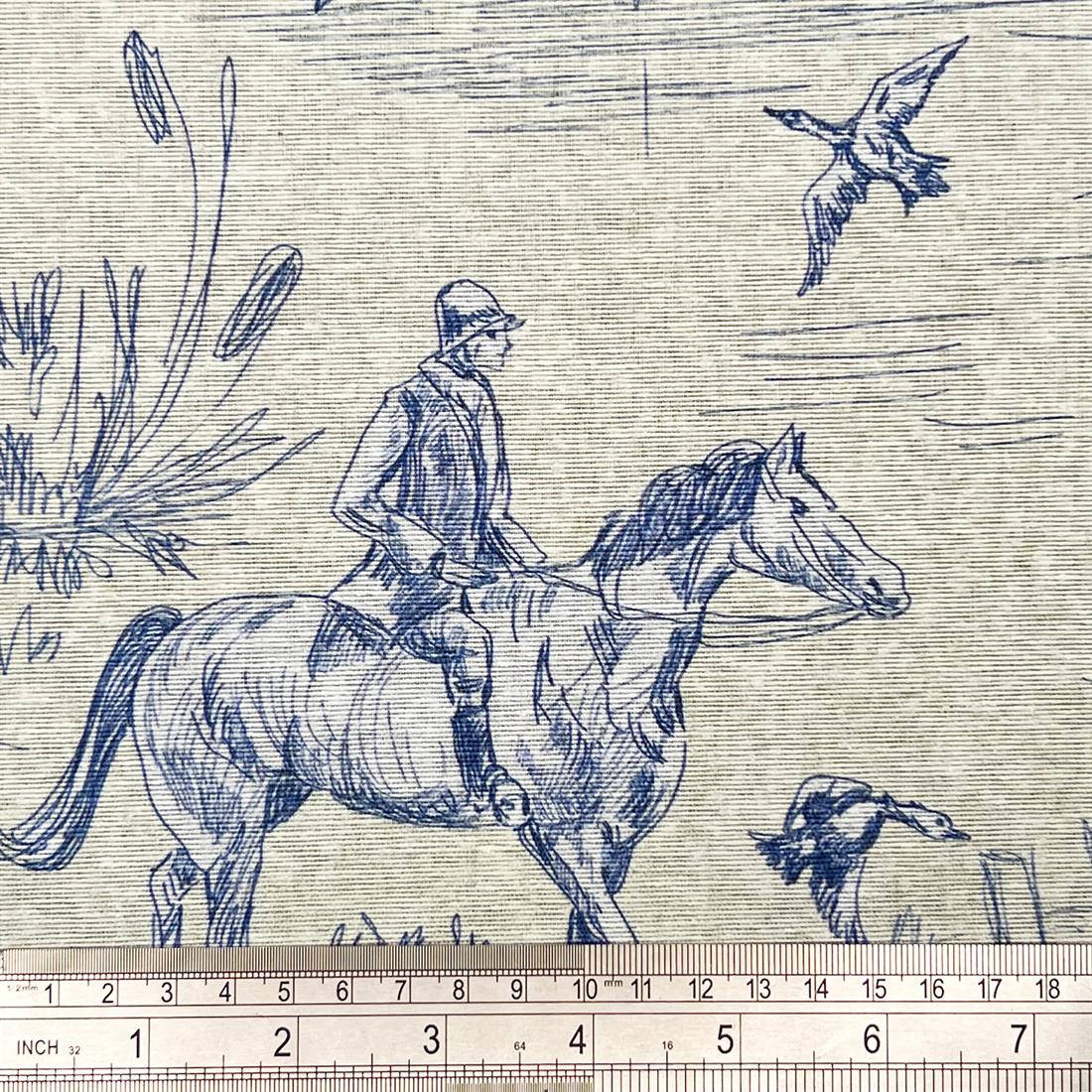 Country Toile Printed Digital Canvas Fabric