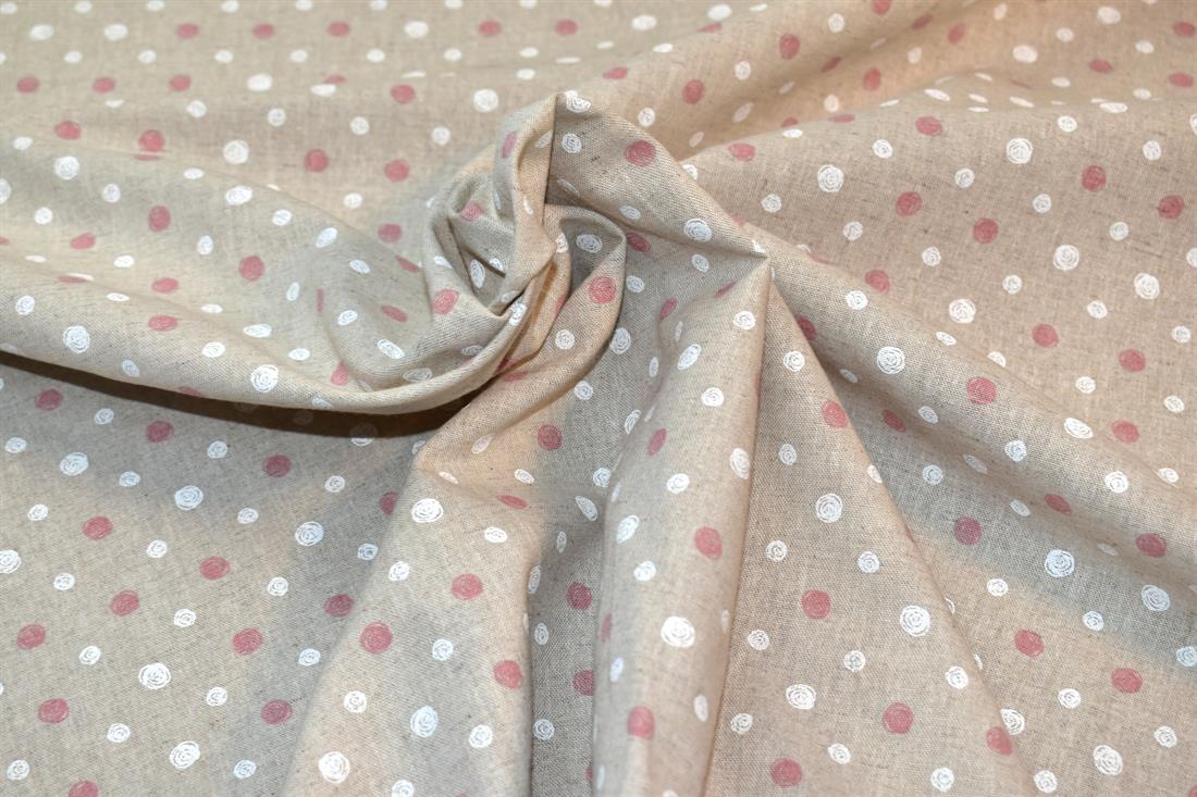 Natural Dots Printed Digital Canvas Fabric