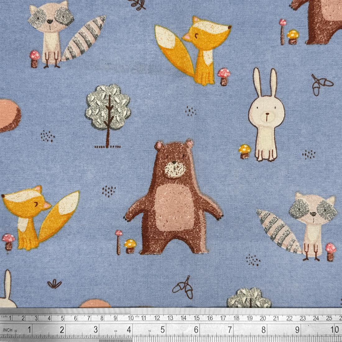 Forest Friends Printed Digital Canvas Fabric
