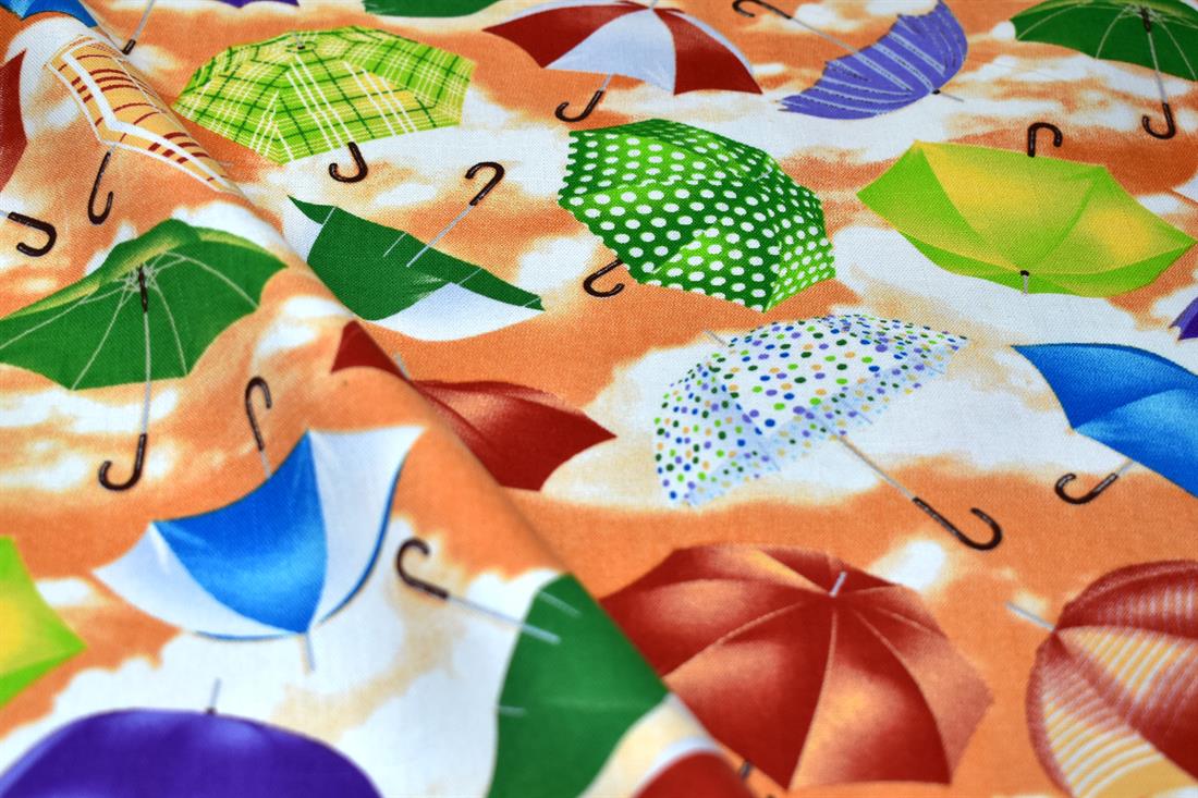 Umbrella Printed 100% Cotton Canvas