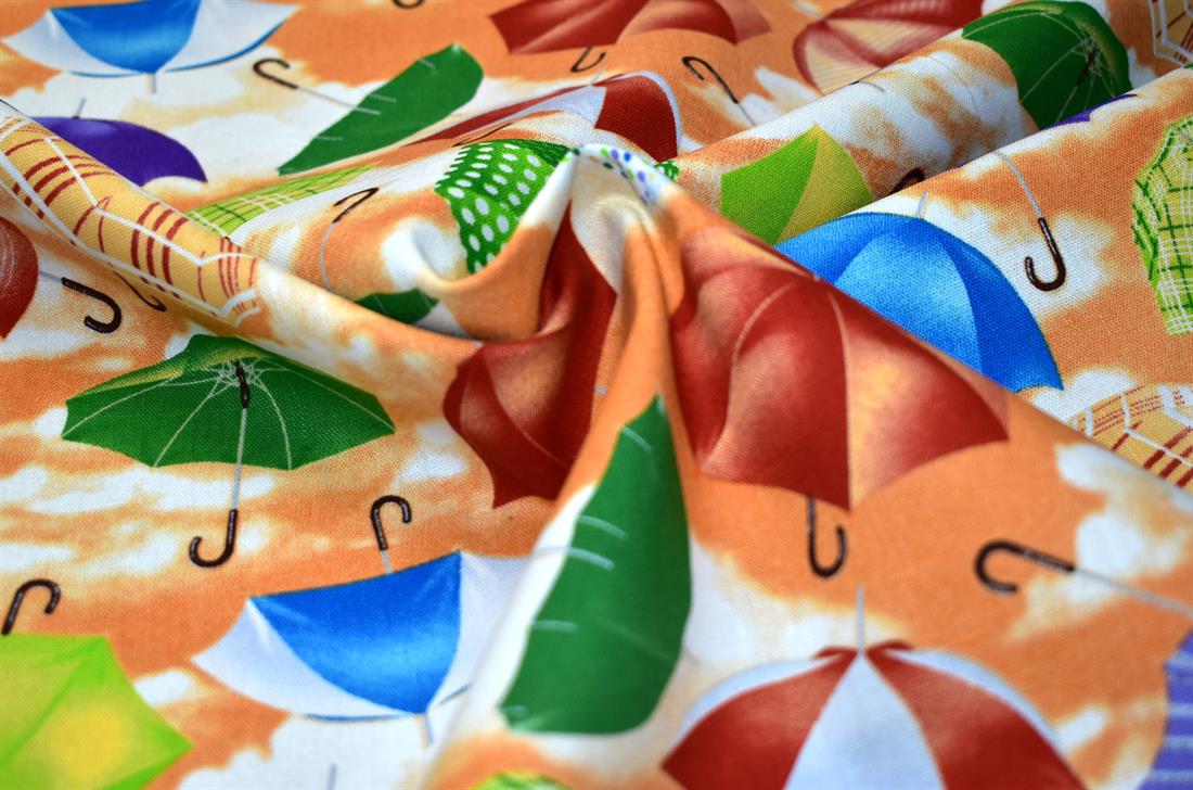 Umbrella Printed 100% Cotton Canvas