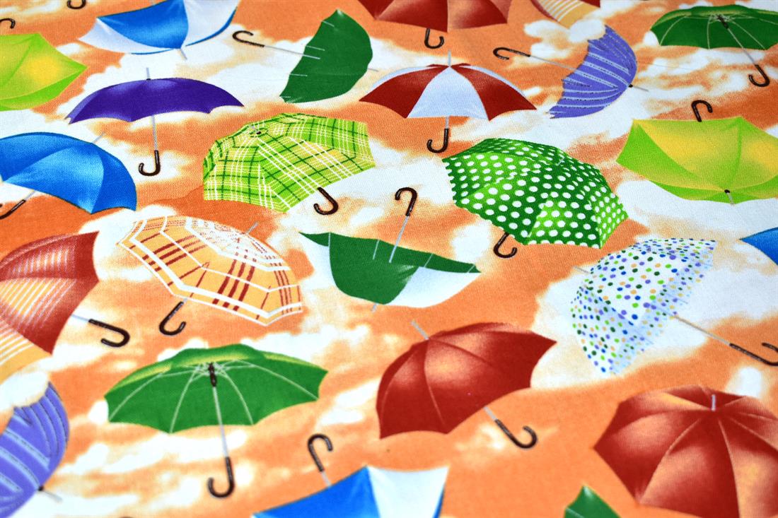 Umbrella Printed 100% Cotton Canvas