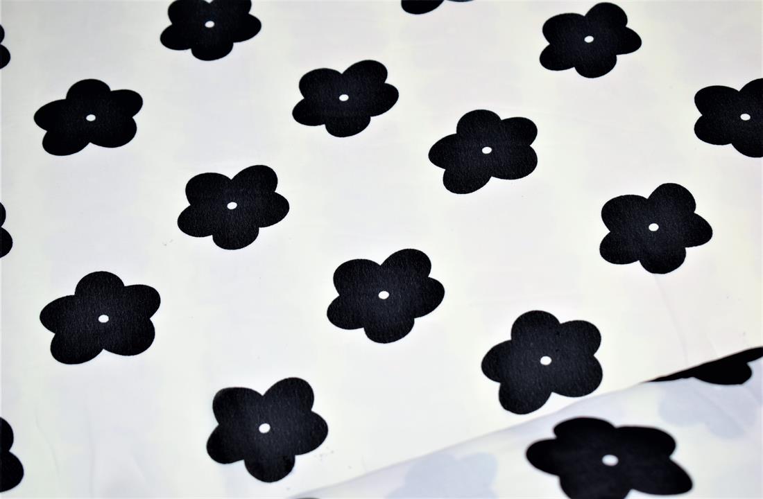 Ivory Quality Printed Chiffon, Flower Print