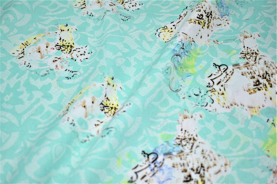 Aqua Quality Printed Chiffon