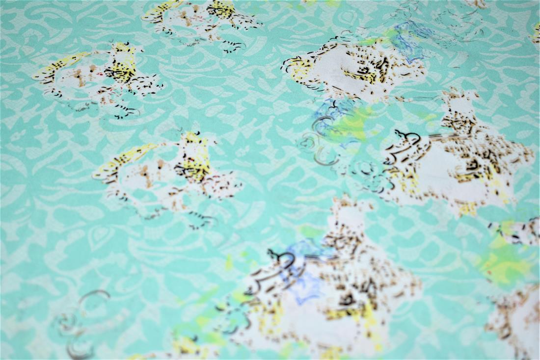 Aqua Quality Printed Chiffon