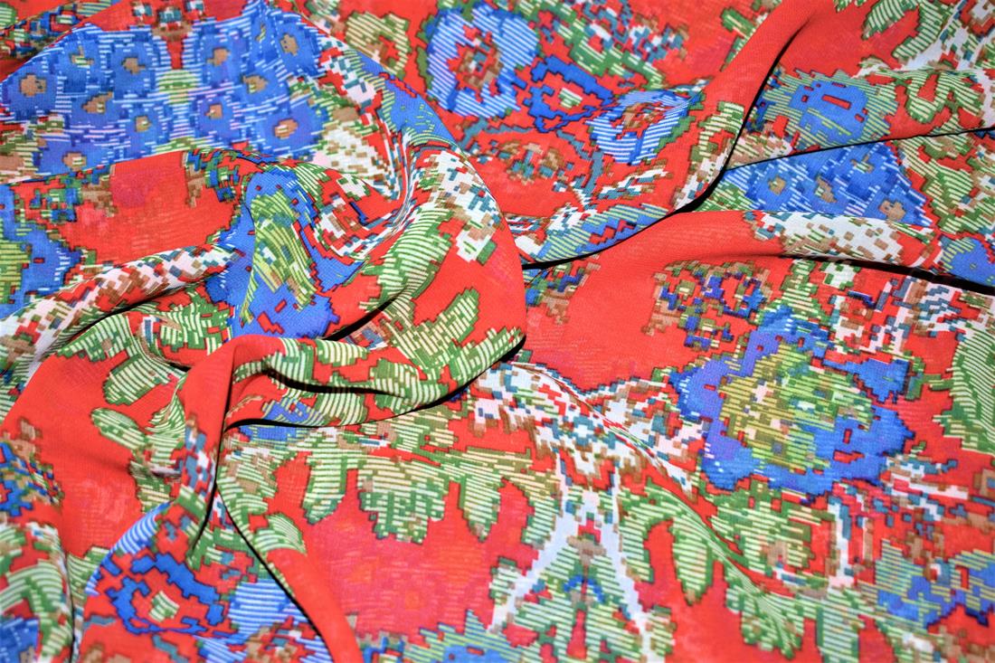 Orange Printed Chiffon