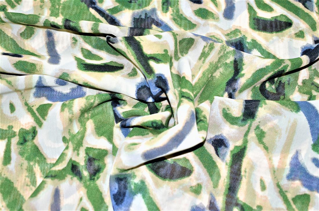 Green Printed Chiffon