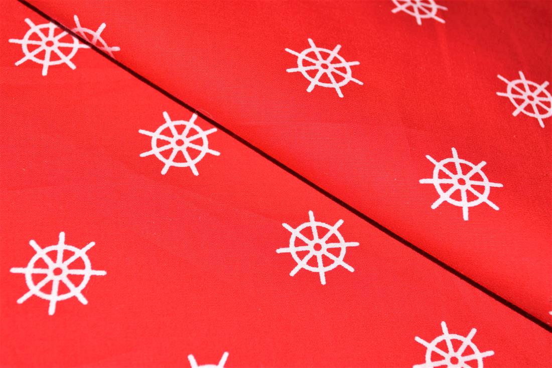 Red Printed 100% Cotton Poplin Fabric