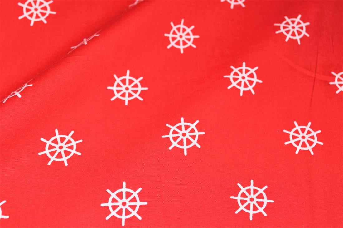 Red Printed 100% Cotton Poplin Fabric