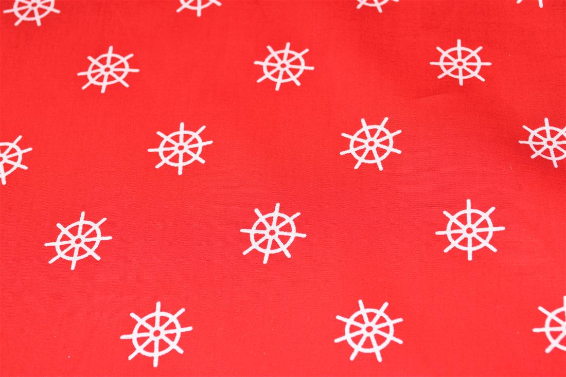 Red Printed 100% Cotton Poplin Fabric