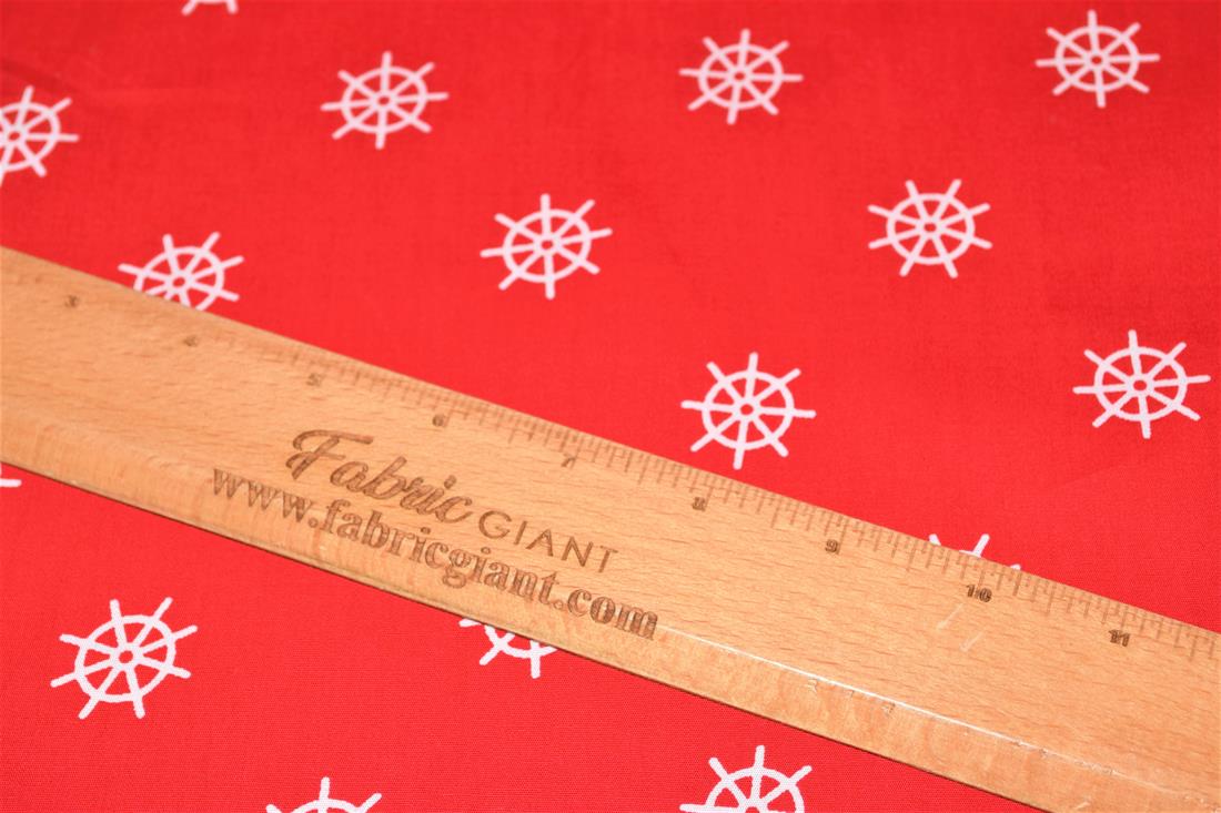 Red Printed 100% Cotton Poplin Fabric
