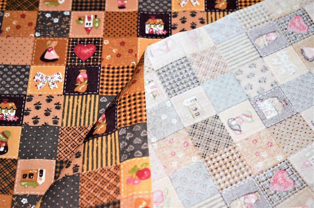 Brown Picnic Print Cotton Poplin Fabric
