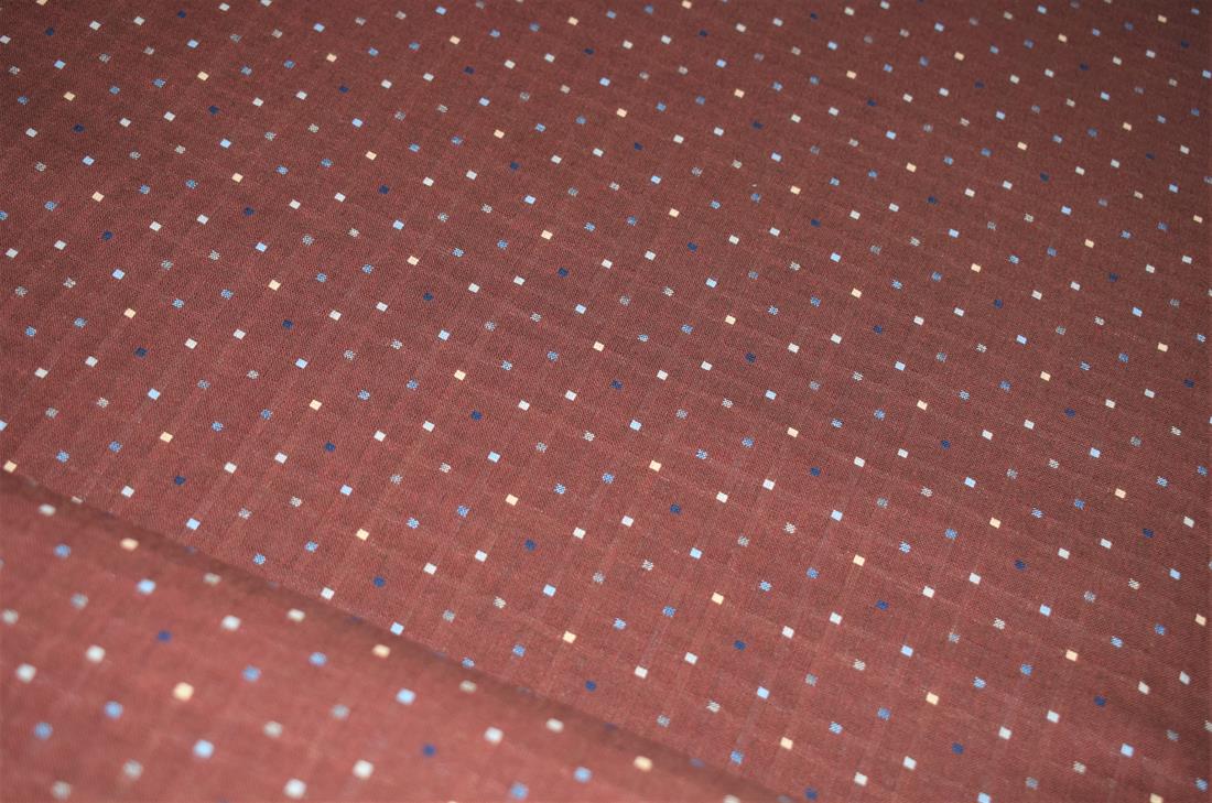 Brown Woven Dobby Fabric