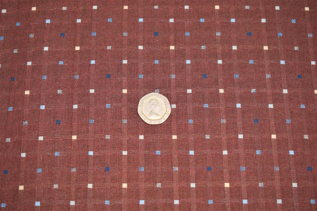 Brown Woven Dobby Fabric