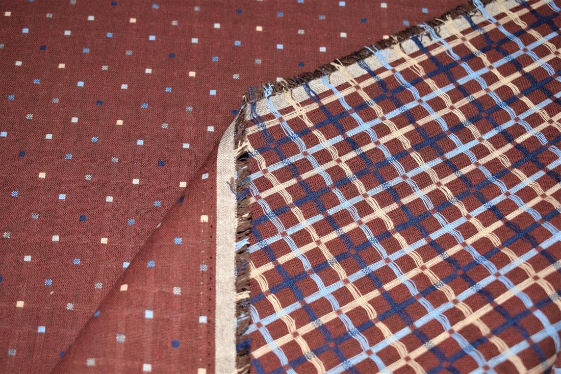 Brown Woven Dobby Fabric